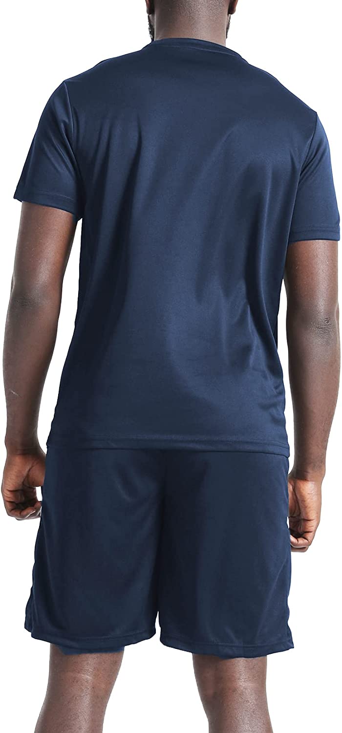 BUYJYA Men's Workout Clothes Athletic Shorts Shirt Set 3 Pack for Basketball Football Exercise Training Running Gym - Image 5